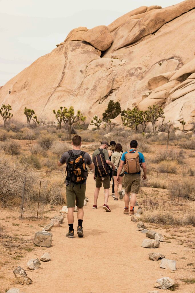 Small private tour group hiking desert landmark travel upgrade