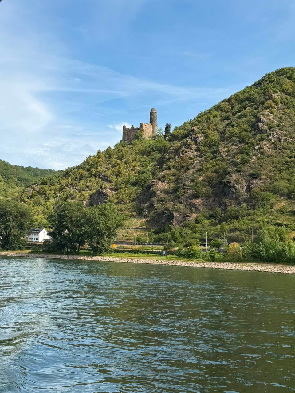 Castle above the Rhine Gorge on a Romantic Rhine river cruise in Germany